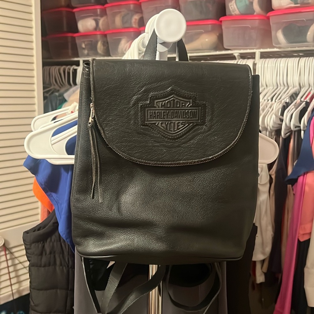 Harley Davidson leather backpack